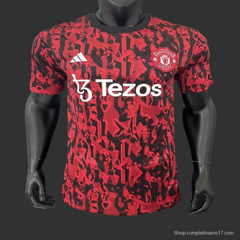 23/24 Manchester United Red Black Training Jersey