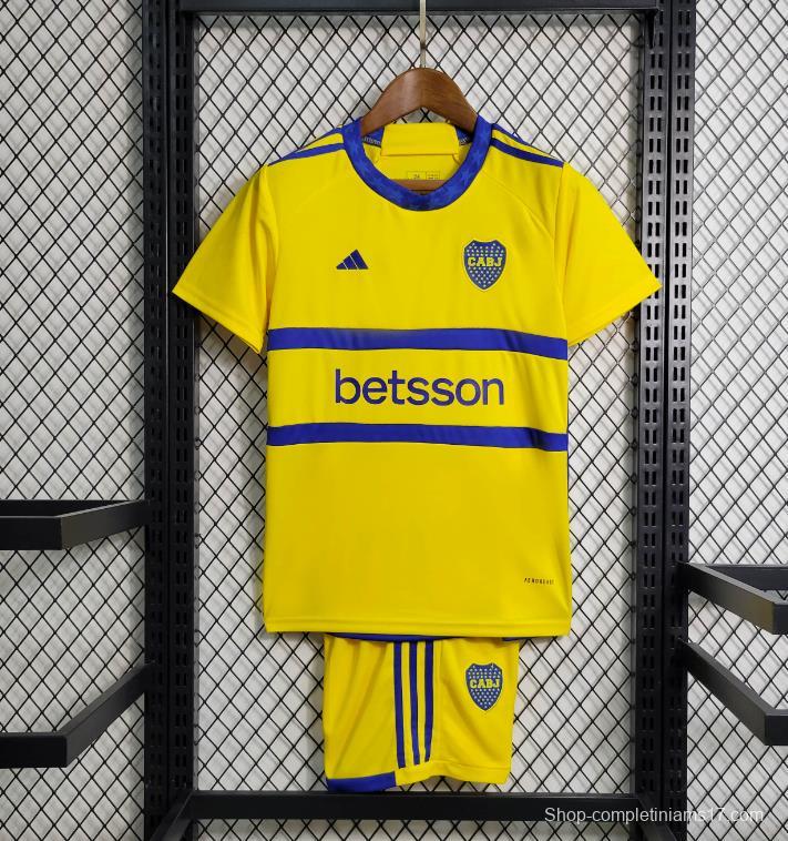 23/24 Kids Boca Juniors Away Yellow Jersey