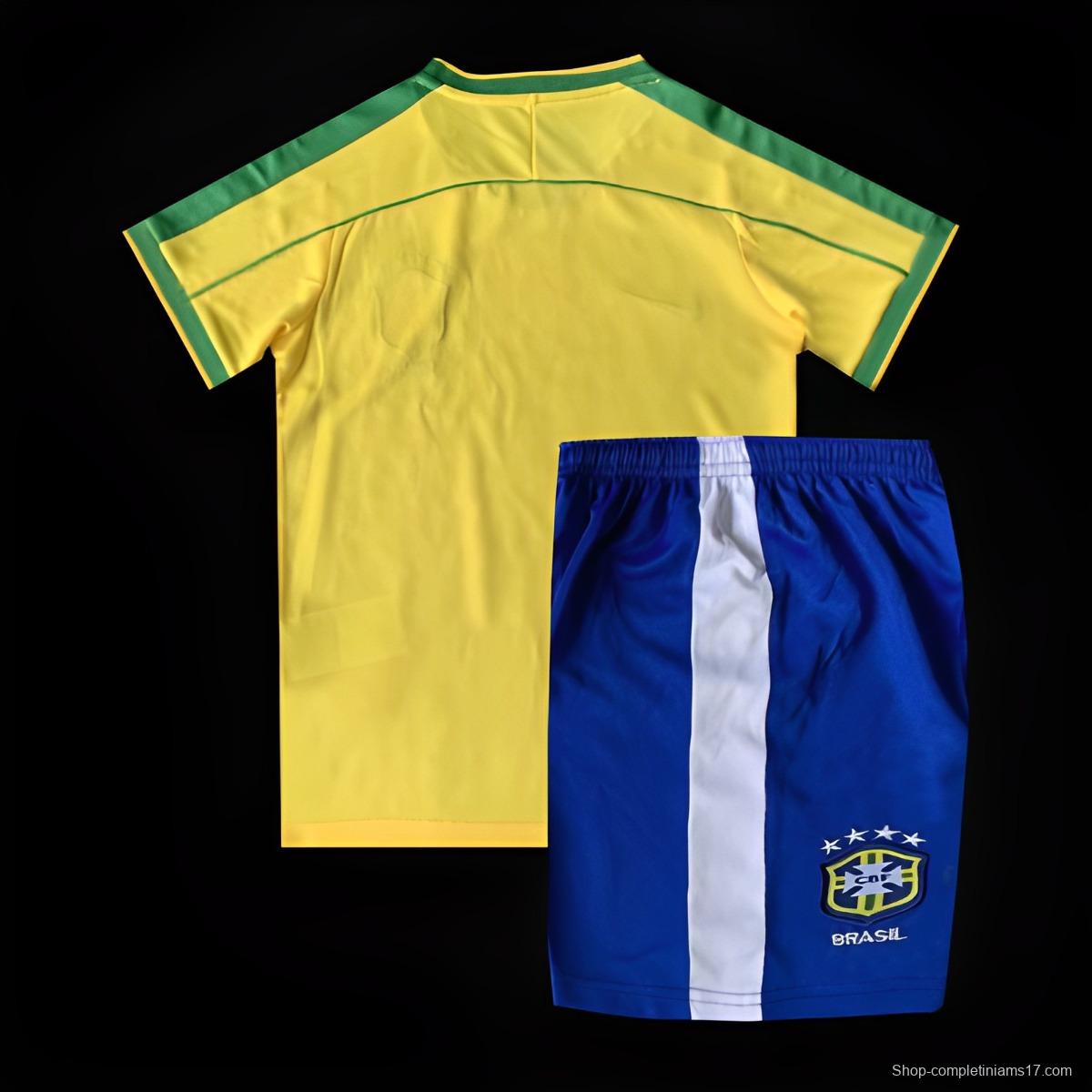 Retro Kids 1998 Brazil Home Jersey