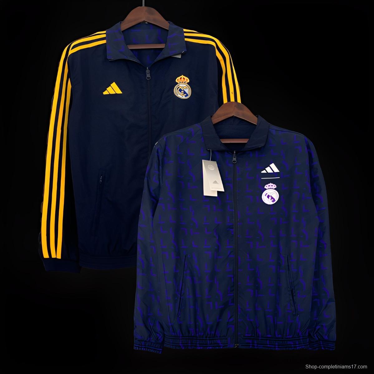 23/24 Real Madrid Navy Reversible Full Zipper Jacket