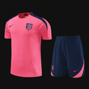 23/24 Atletico Madrid Pink Cotton Short Sleeve Jersey+Shorts