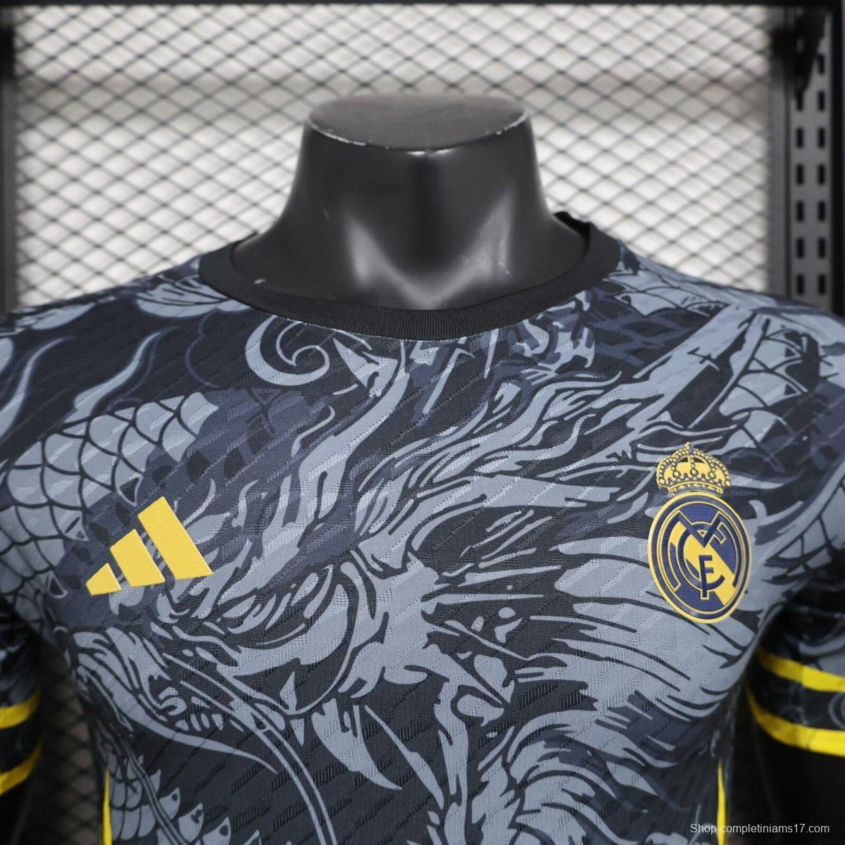 Player Version 24/25 Real Madrid Grey/Black Dragon Jersey