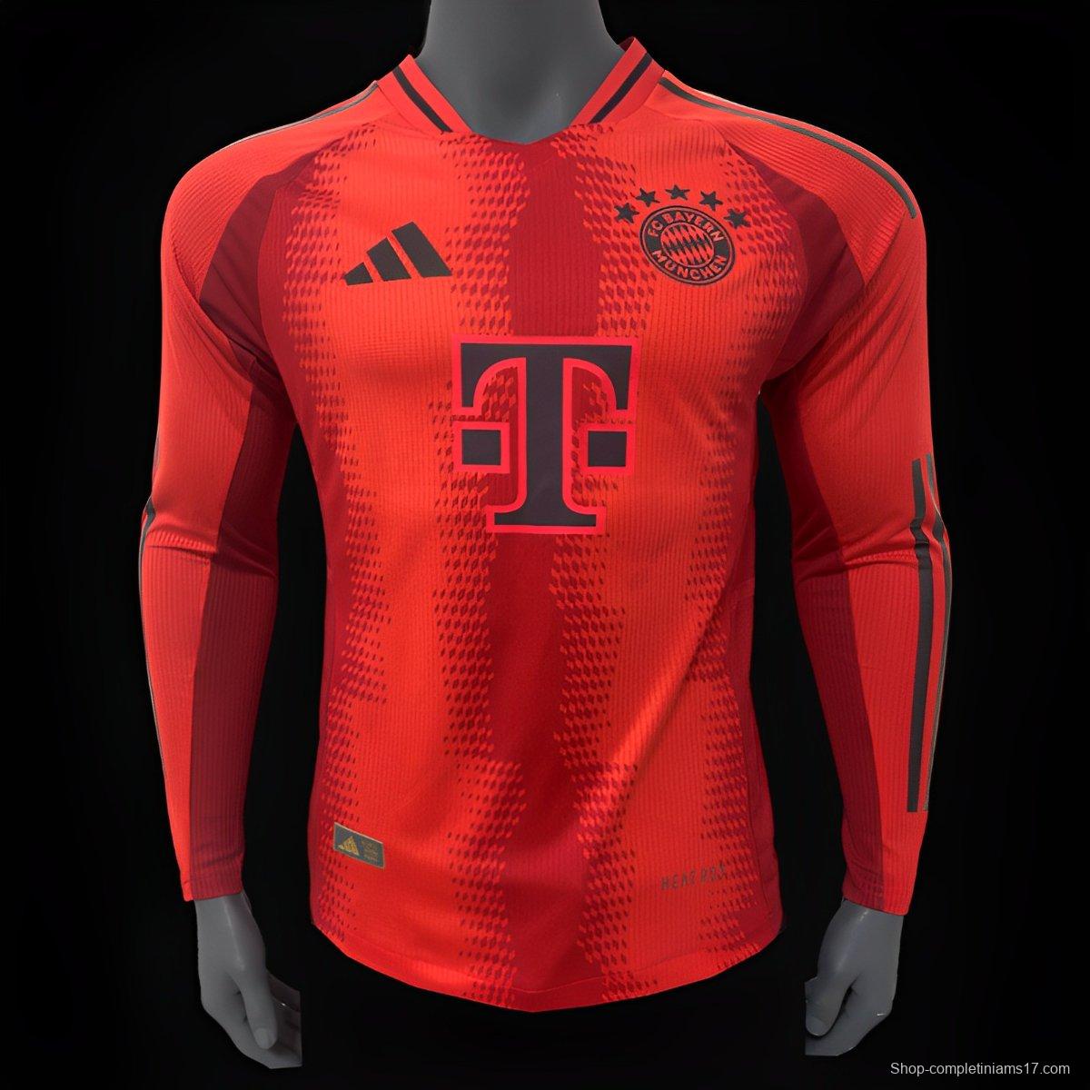 Player Version 24/25 Bayern Munich Home Long Sleeve Jersey