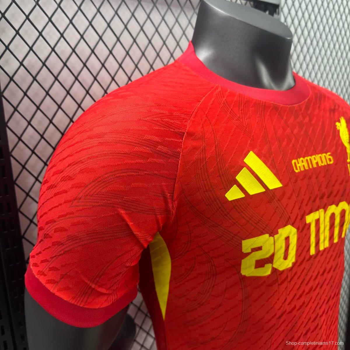 Player Version 25/26 Liverpool 20 Times Champion Jersey