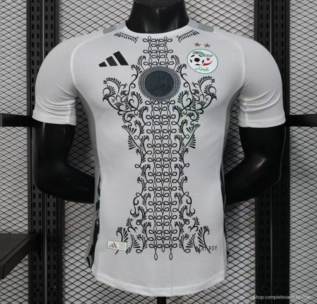 Player Version 2025 Algeria White with Traditional Pattern Jersey