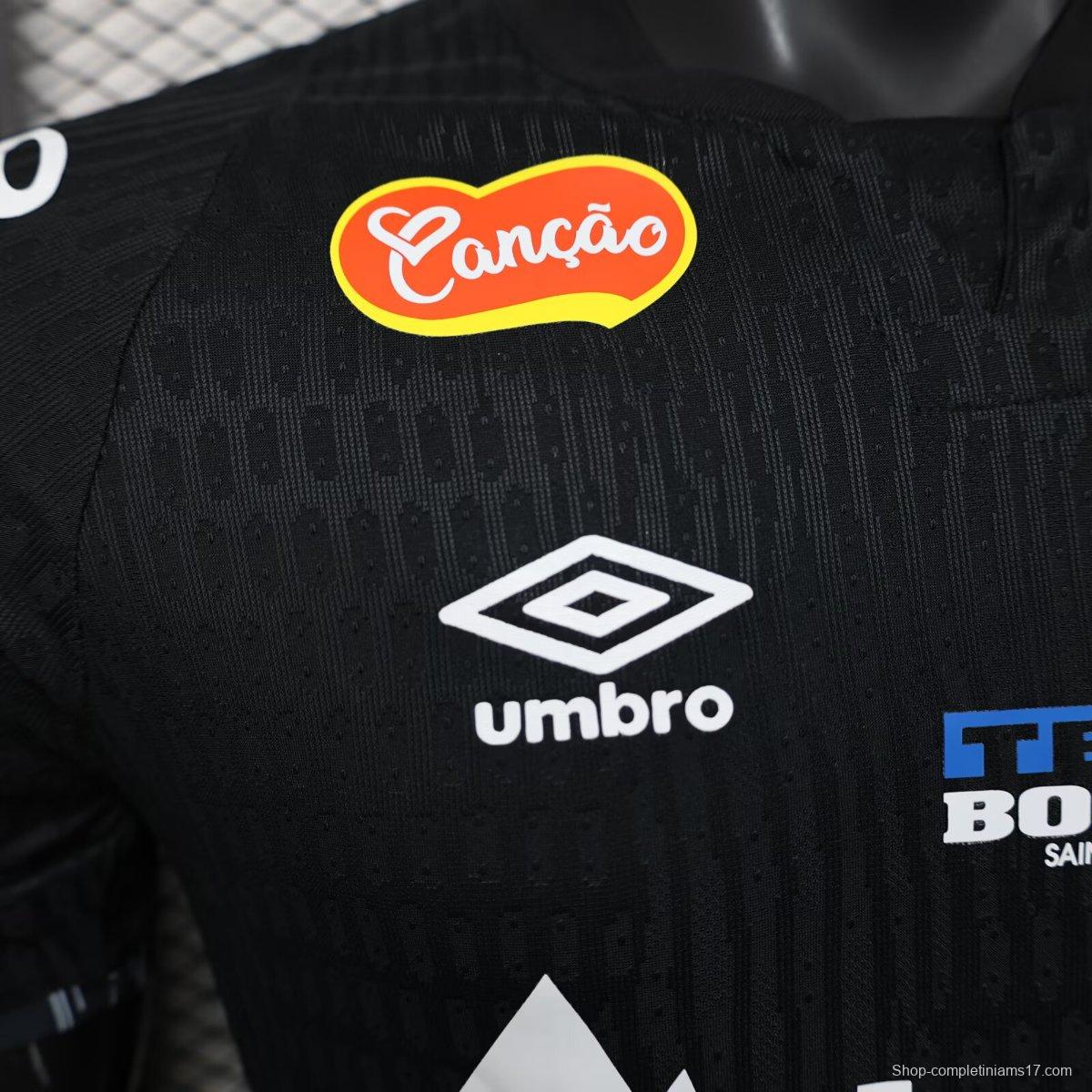 Player Version 25/26 Santos FC Black with Geometric Pattern Jersey