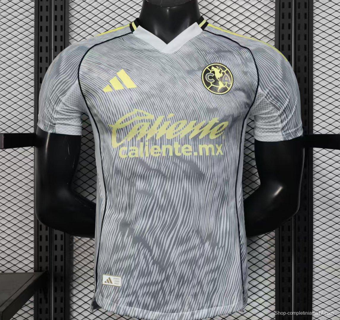 Player Version 25/26 Club America Grey with Diagonal Stripe Pattern Jersey