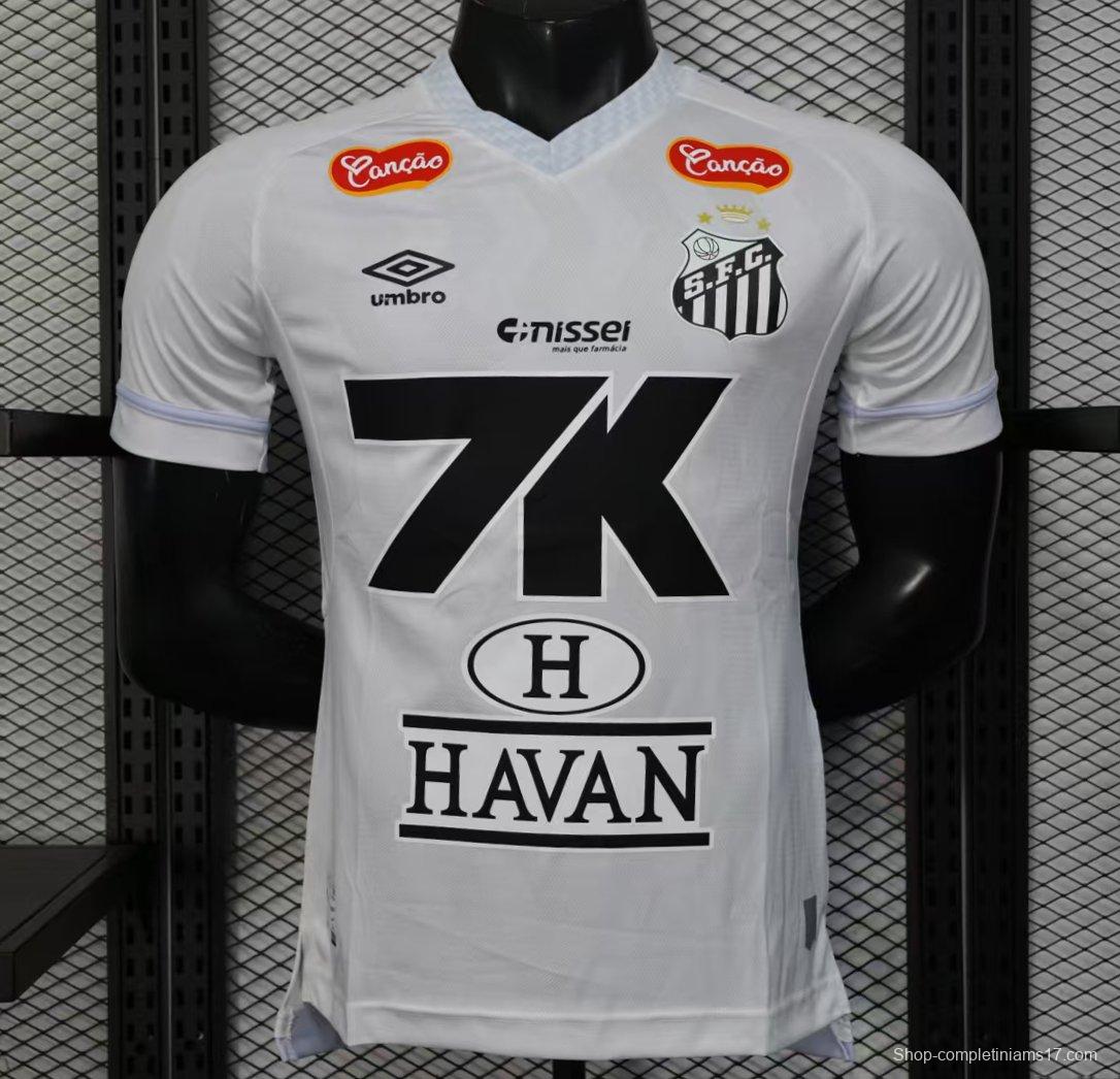 Player Version 25/26 Santos Home Jersey With Full Sponsors