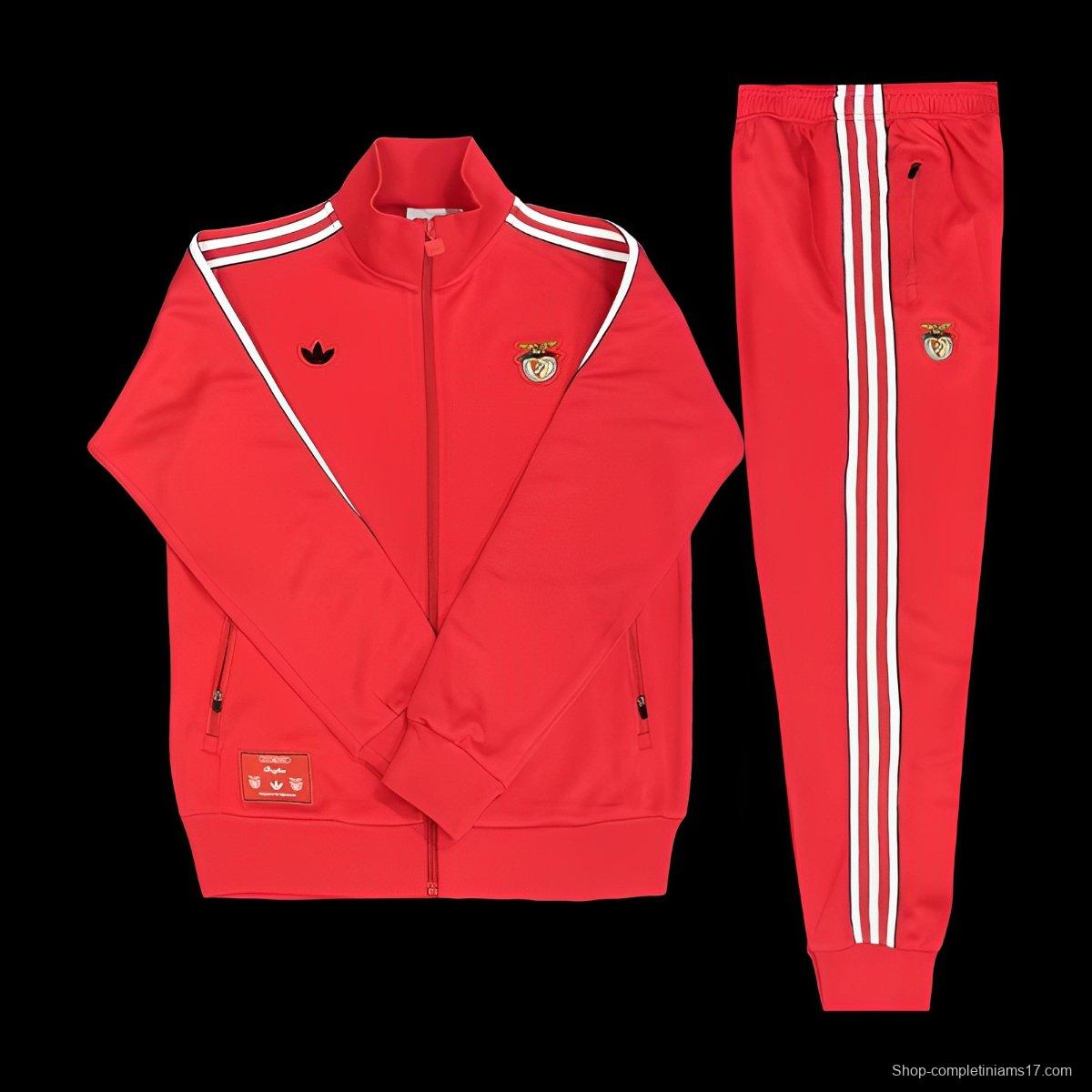25/26 Benfica Red Full Zipper Tracksuit + Long Pants