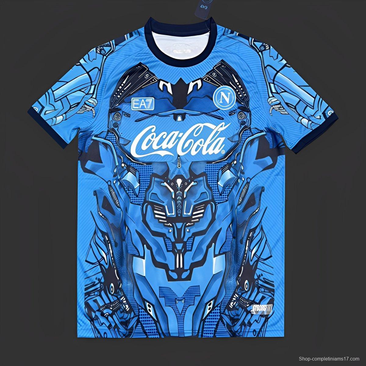 25/26 Napoli EA7 Blue with Robotic Armor Pattern Jersey