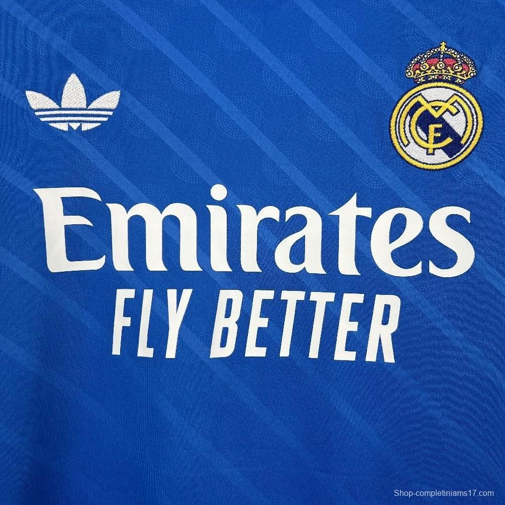 25/26 Real Madrid Third Blue Long Sleeve Jersey