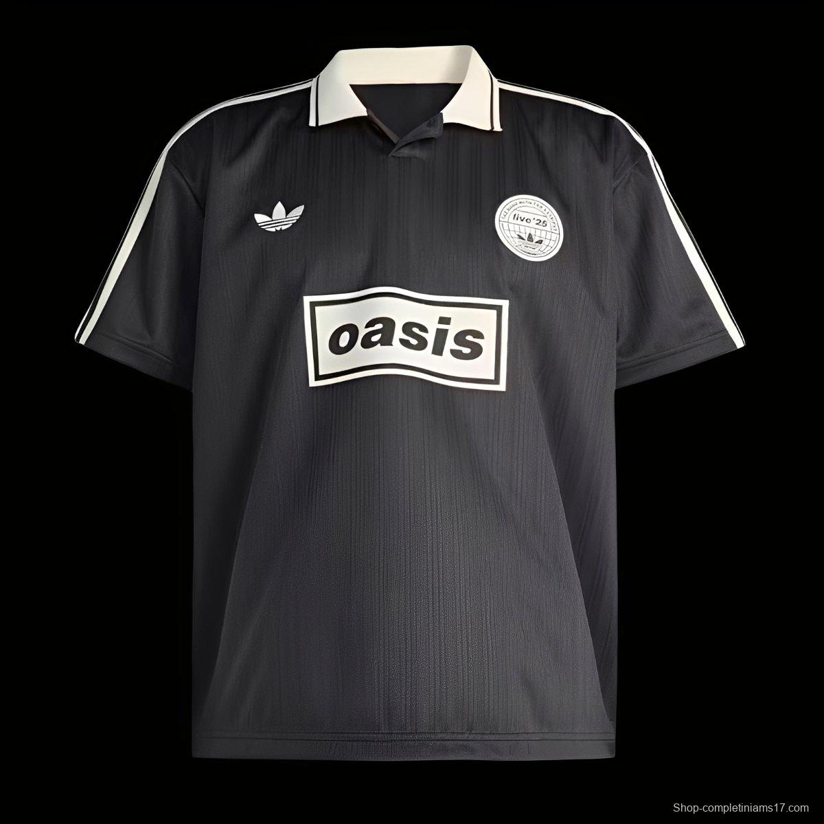 2025 Adidas x Oasis Tour Jacquard BLACK Jersey
