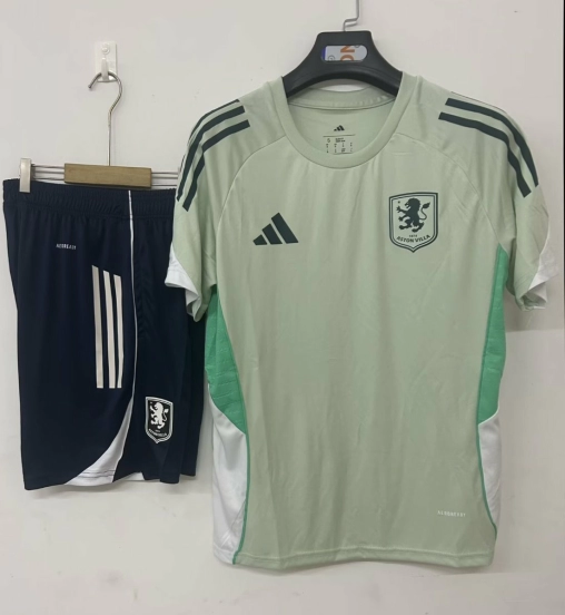 25/26 Aston Villa Pre-Match Jersey Light Green+ Shorts