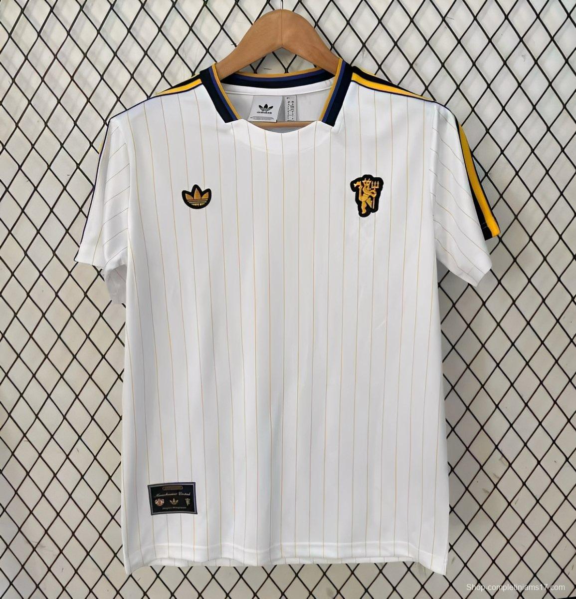 25/26 Manchester United Adidas Original Terrace Icons WHITE Jersey