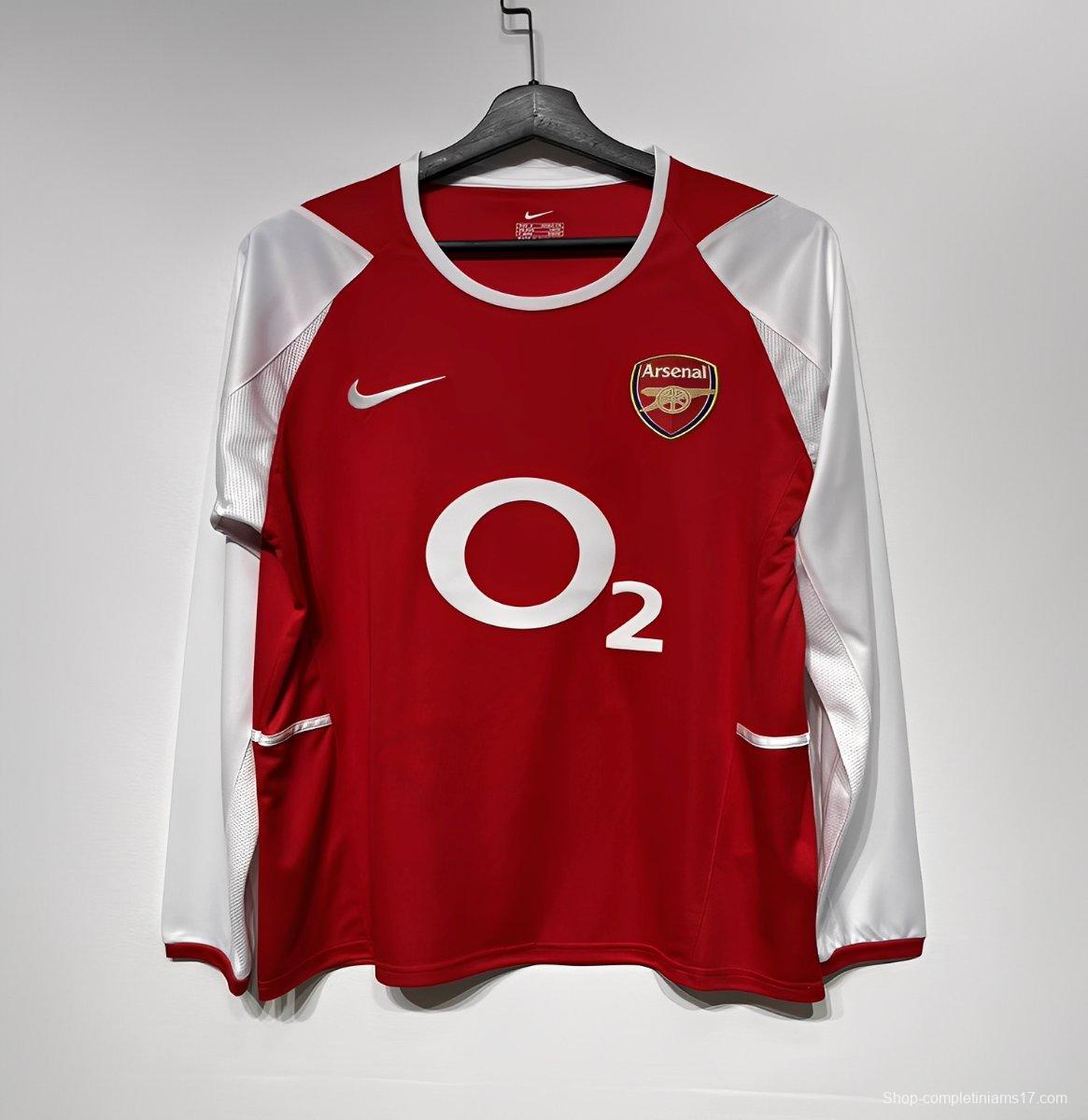 Retro 02/04 Arsenal Home Long Sleeve Jersey