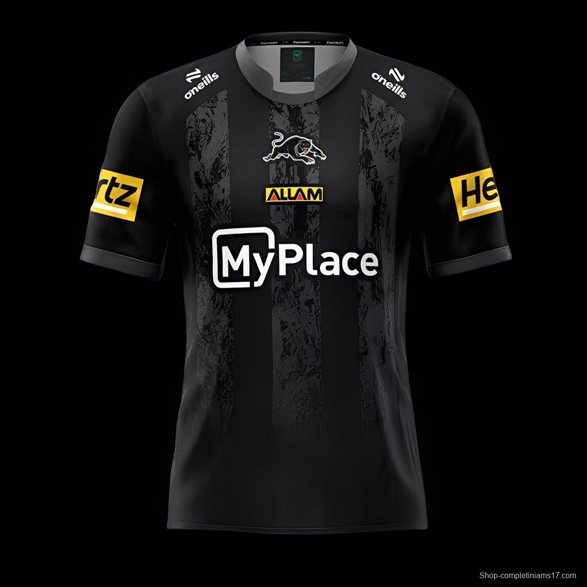 25/26 Hull FC Black with Grey Distressed Stripes Home Jersey