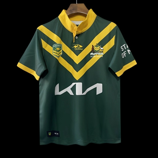 2026 Australia Kangaroos Green with Gold V Chevron Jersey