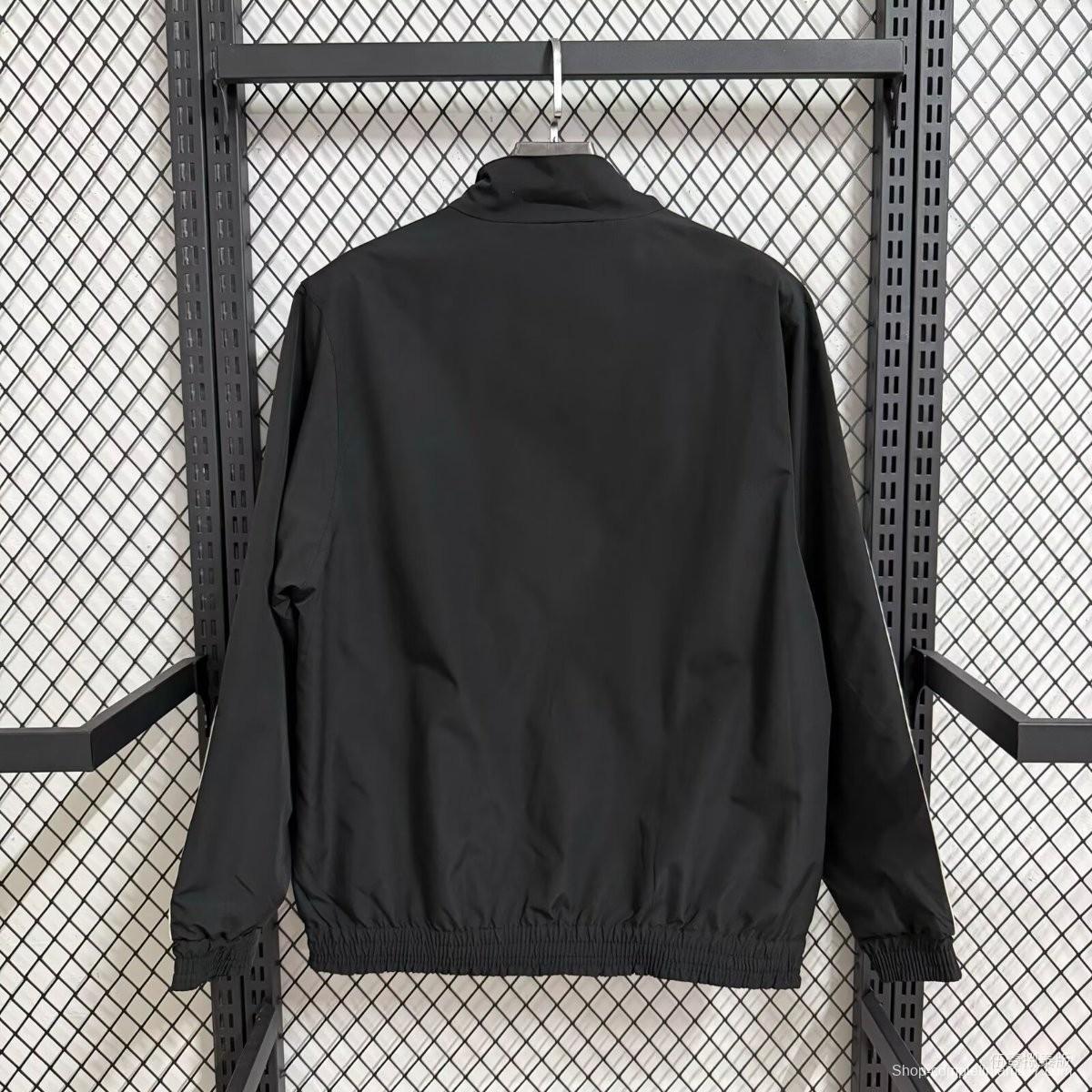 2026 Germany Black Full Zipper Windbreaker