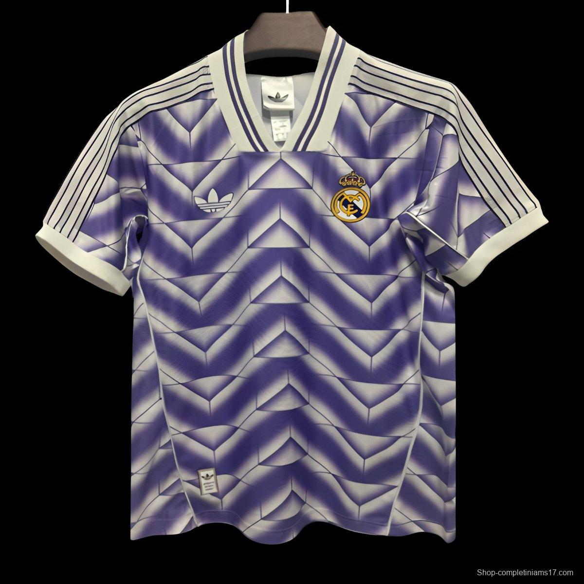 2026 Real Madrid Adidas Terrace Icons Purple Zigzag Jersey