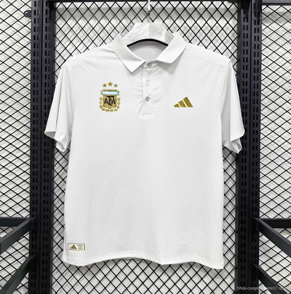 2026 Argentina White Polo Jersey