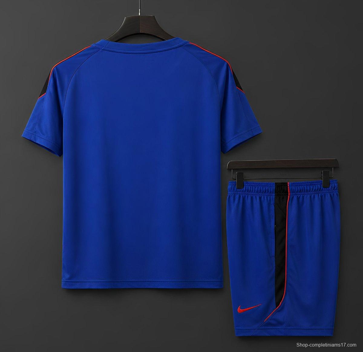 2026 Norway Away Training Blue/Red Jersey + Shorts Set
