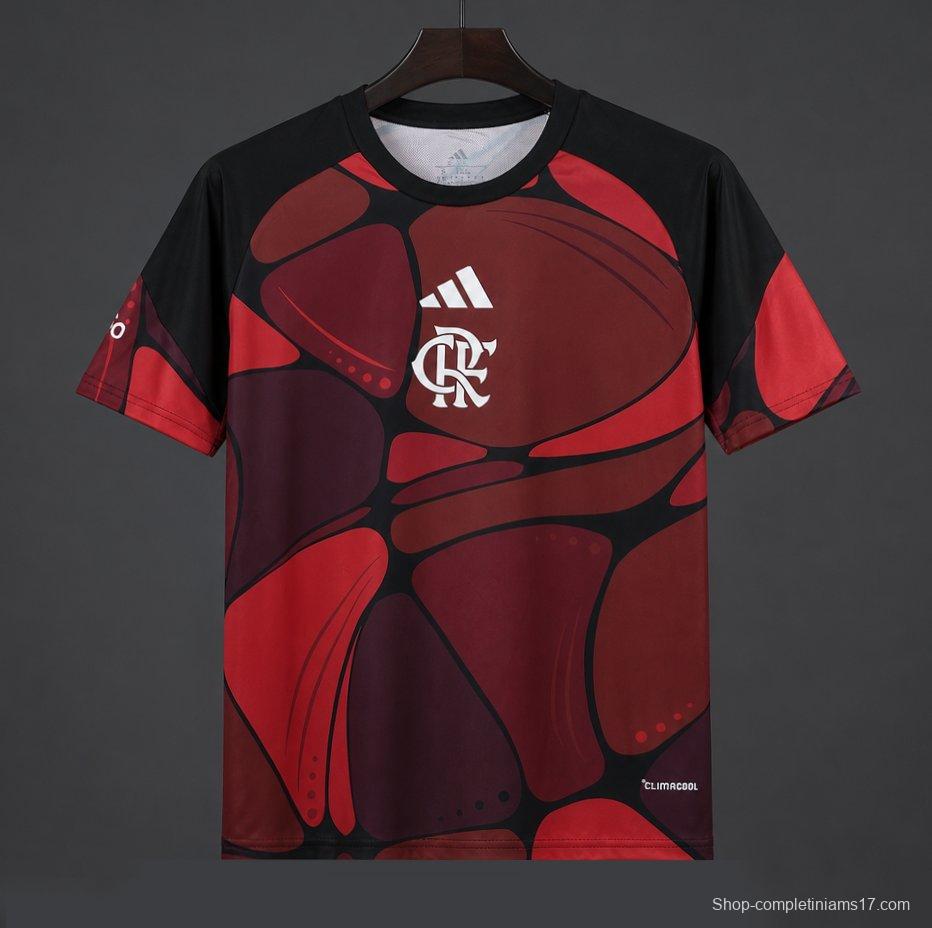 26/27 Flamengo 2026 Pre-Match Red/Black/Burgundy Jersey