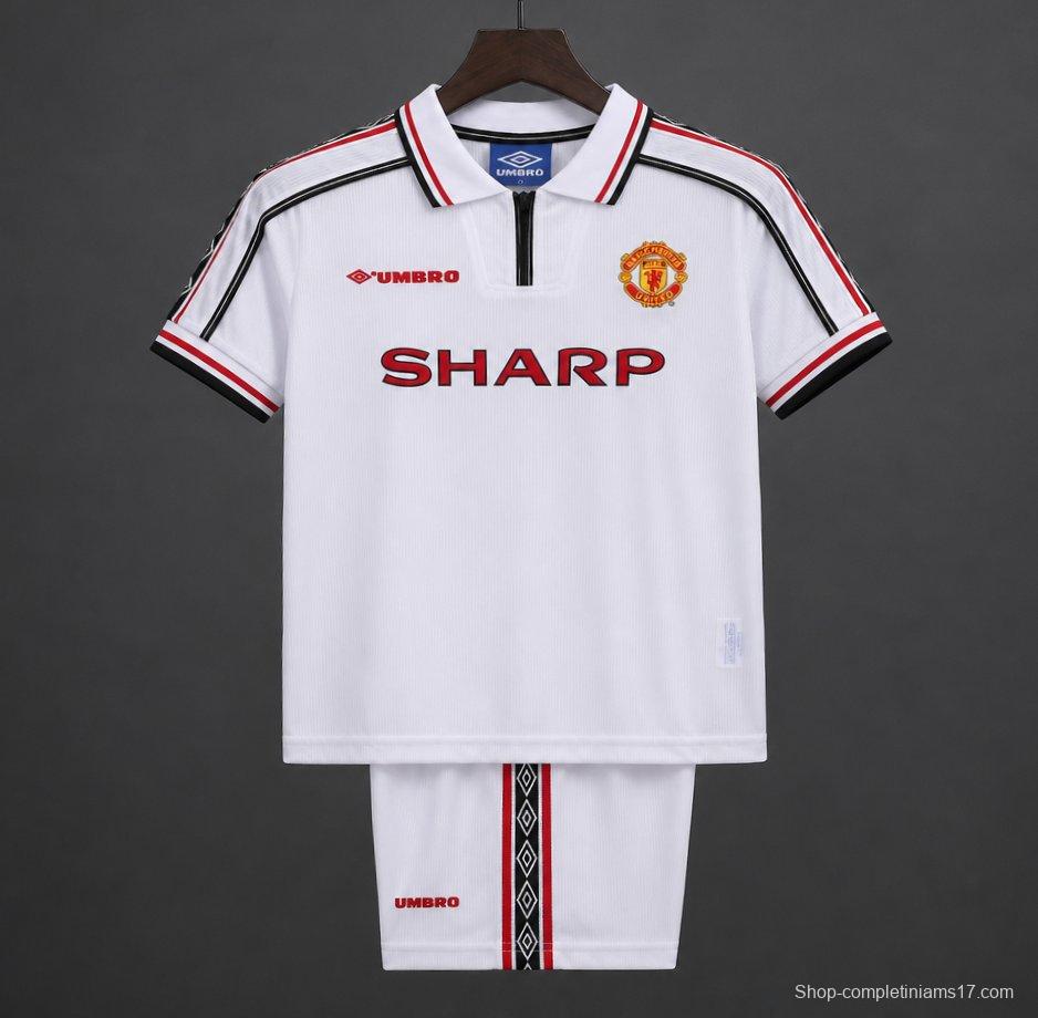 Retro Kids 98/99 Manchester United White Commemorative Jersey