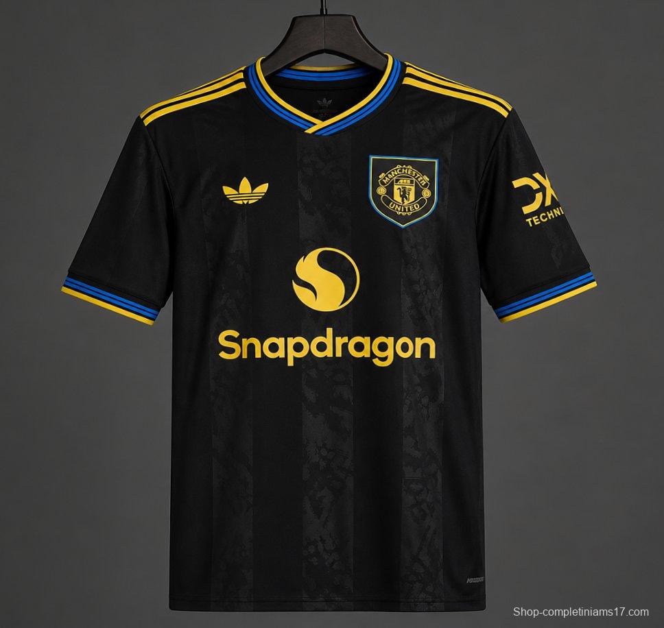 25/26 Manchester United Third Jersey with Casemiro Special Edition Print Black