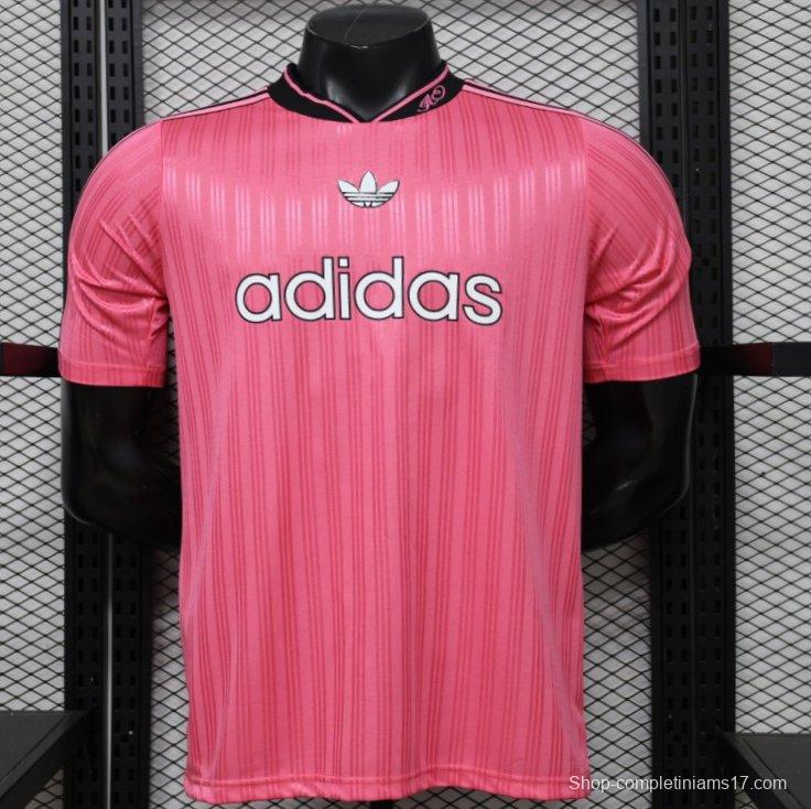 Player Version 2026 Adidas Originals Pink Stripe Retro Football Jersey