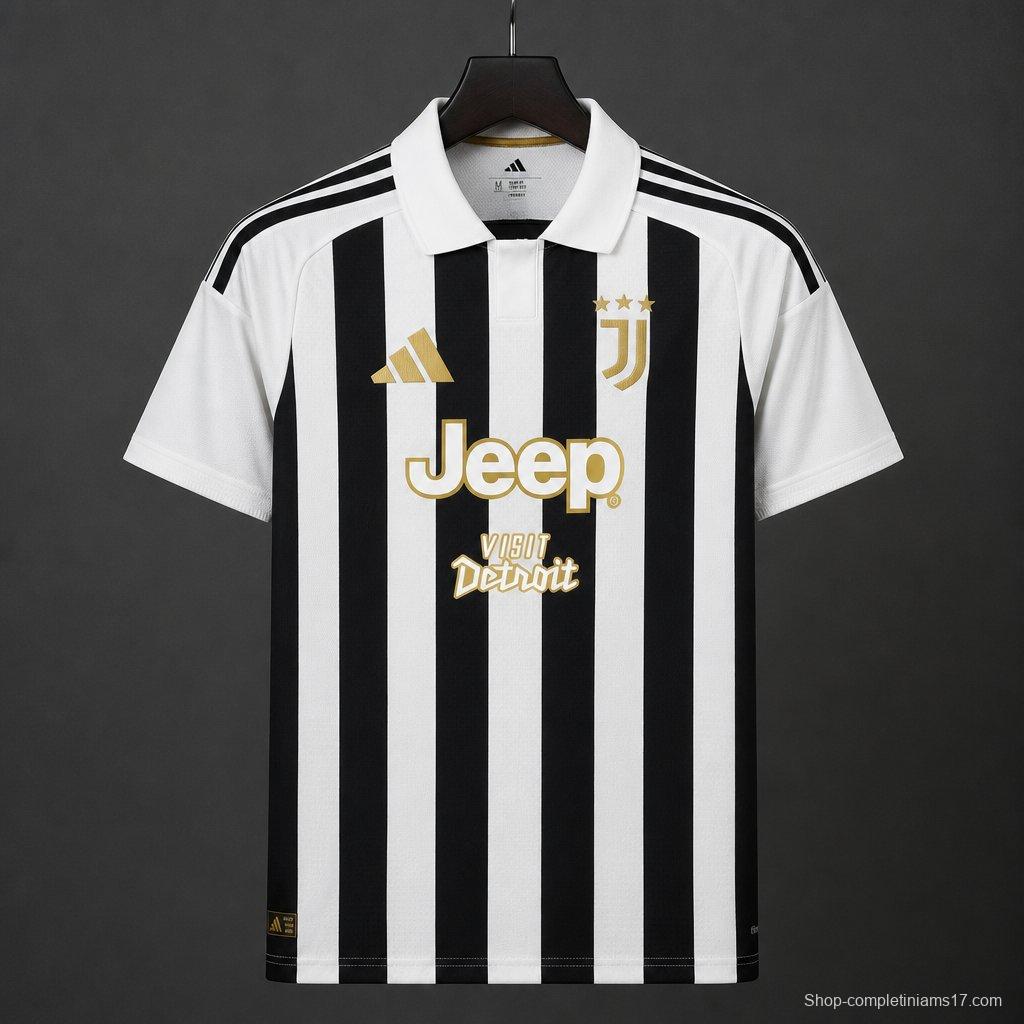 26/27 Juventus Home Jersey With Jeep Visit Detroit Sponsor