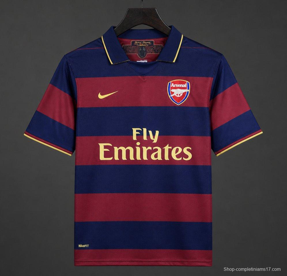 Retro 07/08 Arsenal Third Dark Blue/Maroon Jersey