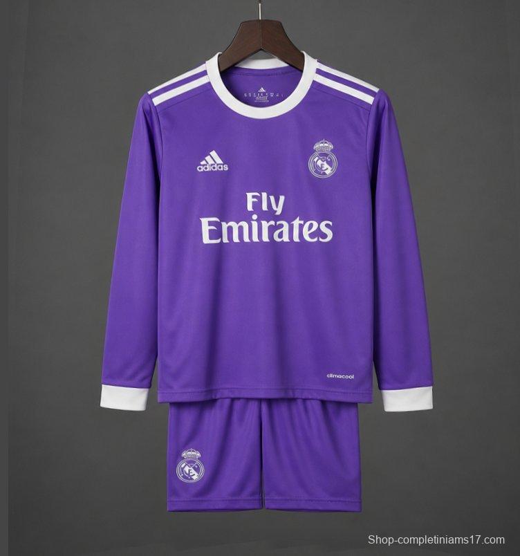 Retro Kids 16/17 Real Madrid Away Long Sleeve Jersey