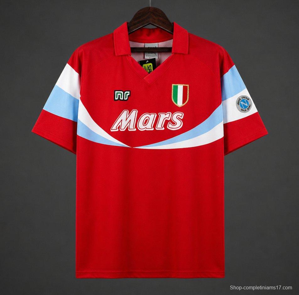 Retro 90/91 Napoli Third Red Jersey