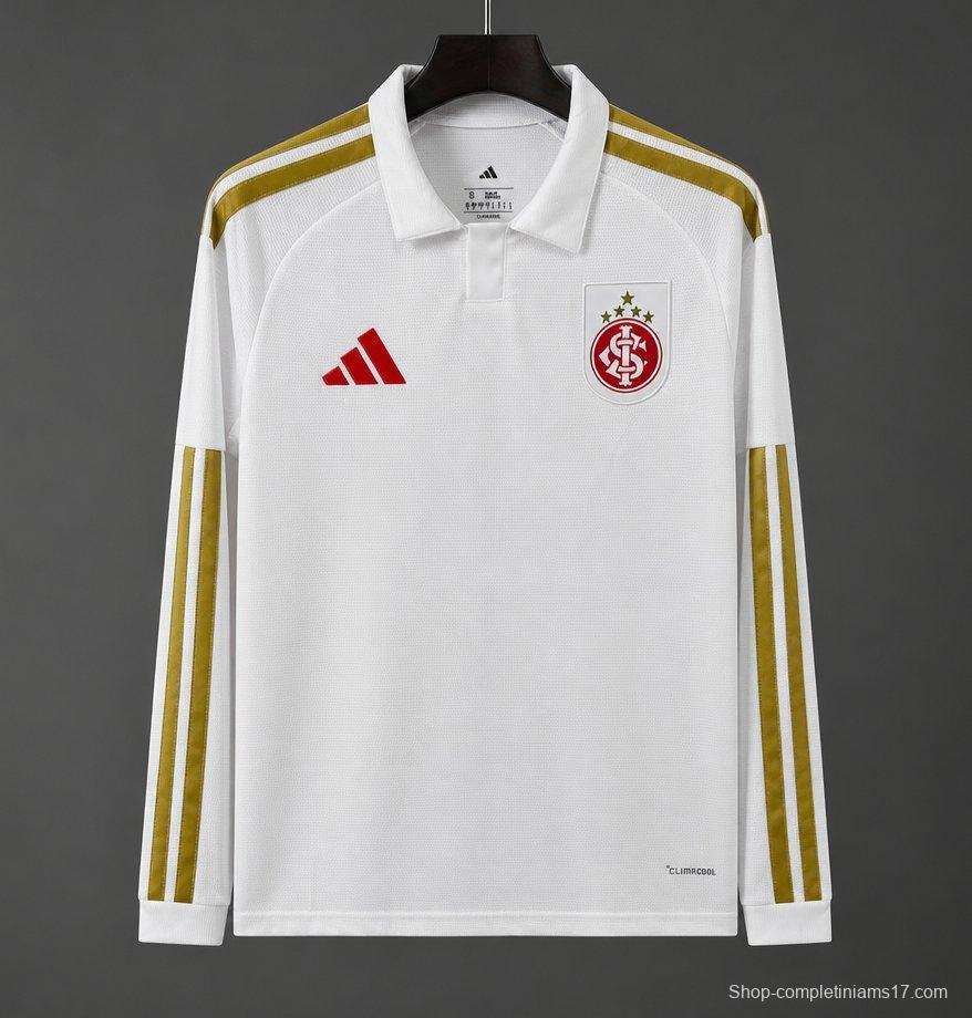 26/27 Sport Club Internacional White with Gold Stripes Long Sleeve Training Jersey
