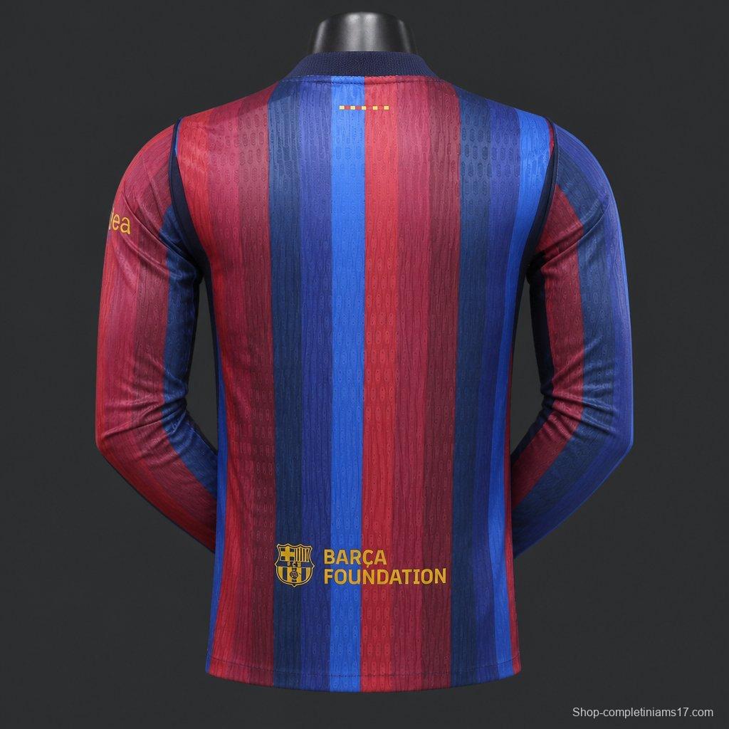 Player Version 26/27 Barcelona Long Sleeve Home Jersey