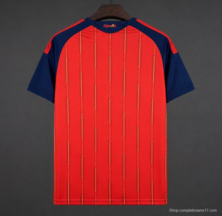 2 Star 2026 Spain Home Jersey With Champion Patch