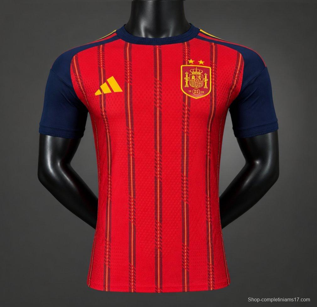 2 Star Player Version 2026 Spain Home Jersey With Champion Patch