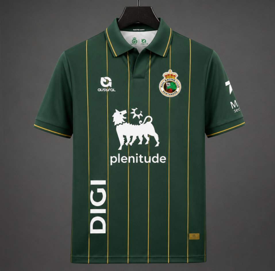 26/27 Racing de Santander Away Green Stripes Jersey