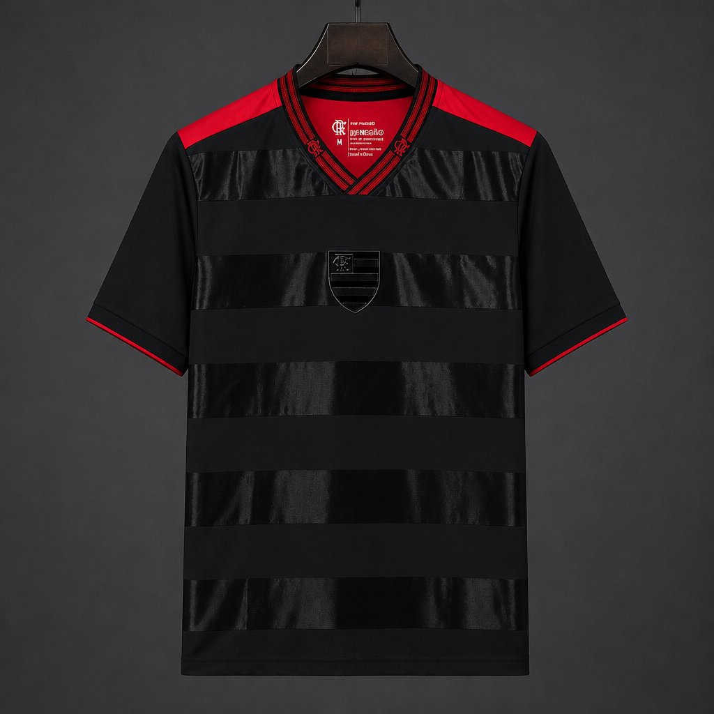 26/27  Flamengo Special Edition Black/Red Horizontal Stripes Jersey