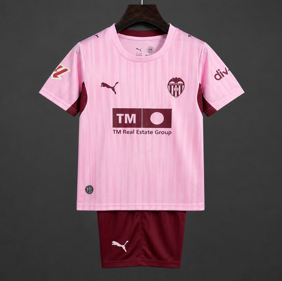 26/27 Kids Valencia CF Third  Pink Kits Jersey